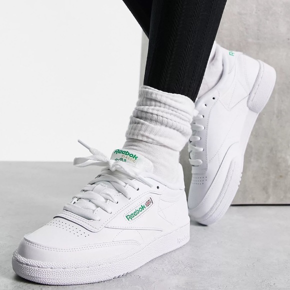 Reebok Club C 85 sneakers in white with green detail - Picture 1 of 7